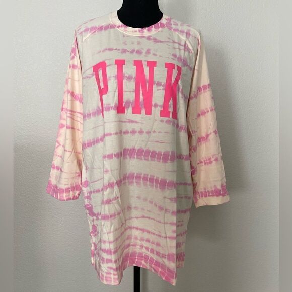 NWT PINK Victoria’s Secret Campus Baseball Tee - Picture 1 of 9